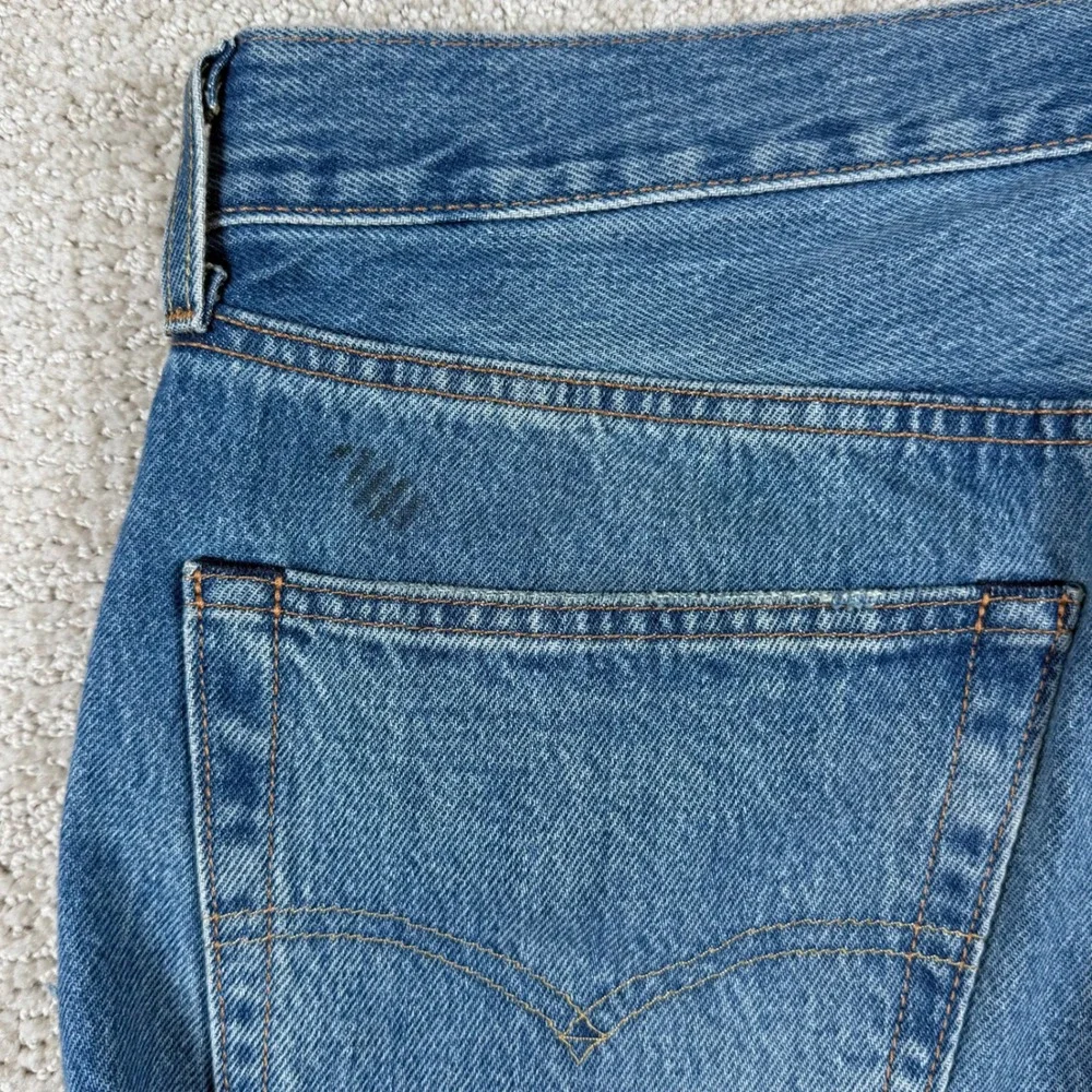 Levi's 501 Mens 34x30 150th Anniversary Distressed Straight Leg Denim Blue Jeans